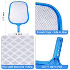 3-in-1 TidyMister Pool Cleaning Kit – 18'' Pool Net with Deep Bag & 18'' Pool Brush Head & 9'' Ultra Fine Mesh Skimmer Net, Cleaning Set for Above Ground Inground Pools, Spas, Hot Tubs
