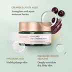 BIOSSANCE Squalane + Omega Repair Cream - Ultra-Moisturizing Face Cream - Skin Care with Hyaluronic Acid, Ceramides, Squalane - Ideal for Dry & Sensitive Skin, Intense Hydration Moisturizer - 1.7oz