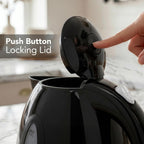 OVENTE 1.7L Electric Tea Kettle, Fast Boiling Water Heater, Black KP72B