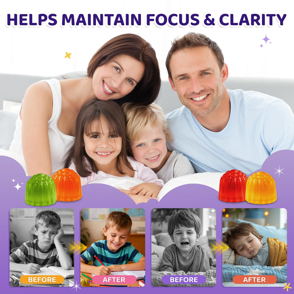 Saffron Gummies for Kids & Adults, 20-in-1 Saffron Supplements with 88.5mg Saffron Extract, B6, B12, C, D3, Magnesium for Calm, Focus, Nerve, Sugar Free, Vegan, Non-GMO - Mixed Fruit Flavor, 60 Counts
