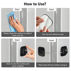 Refrigerator Lock, Heavy Duty Fridge Lock, Combination Lock for Refrigerator Cabinets, Drawers, Safety Lock, Easy Install No Keys Needed (Black-4Pack)