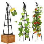 MQHUAYU 2 Pack Garden Trellis for Climbing Plants Outdoors,65Inch Cucumber Trellis Garden Obelisk Trellis Rustproof Plants Support with Adjustable Heights for Indoor Potted Plants, Vines, Vegetables