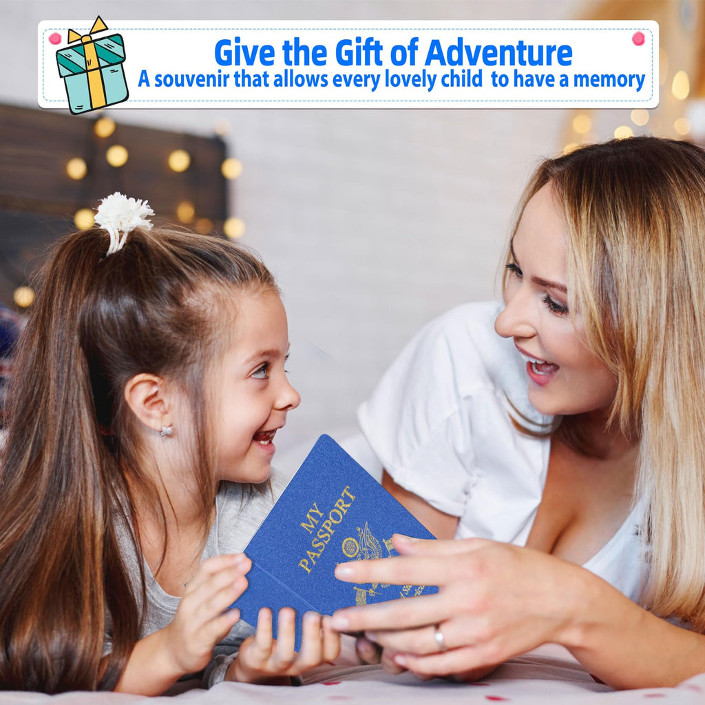 XIISVINT 30 Pcs Blank Passport Notebook Blue Passport Book Fake Passport Travel Journal Sticker Collection Book for Kids School Projects World Travel Pretend Activity Party Favors, 5.51x3.9 Inch