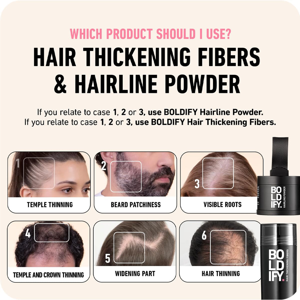 Boldify Hairline Powder, Root Touch Up Hair Color Dark Brown 4g