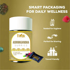 TIKDI Ashwagandha Gummy - 30 Count - Mixed Berry, KSM-66, Vegan, Plant Based, Non-GMO, Gluten-Free, Gelatin Free, No Added Sugar