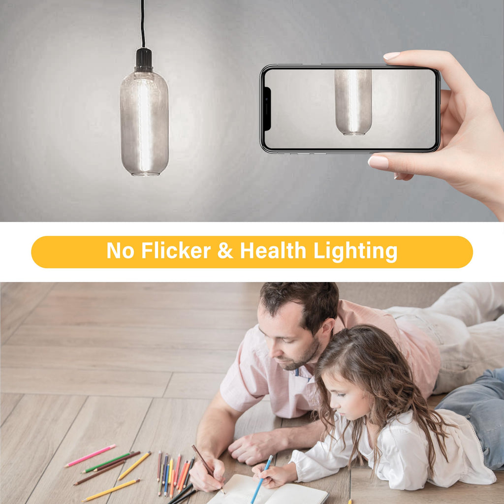 NOVELUX 11.8IN 1000LM 5000K Daylight White Light Bulbs E26 Base, T10 T9 Edison Bulbs Dimmable 8W, AC 120V 100 Watt Equal Filament Bulb, Vintage Clear Glass Long Tubular LED Bulb, UL Certified - 4Pack