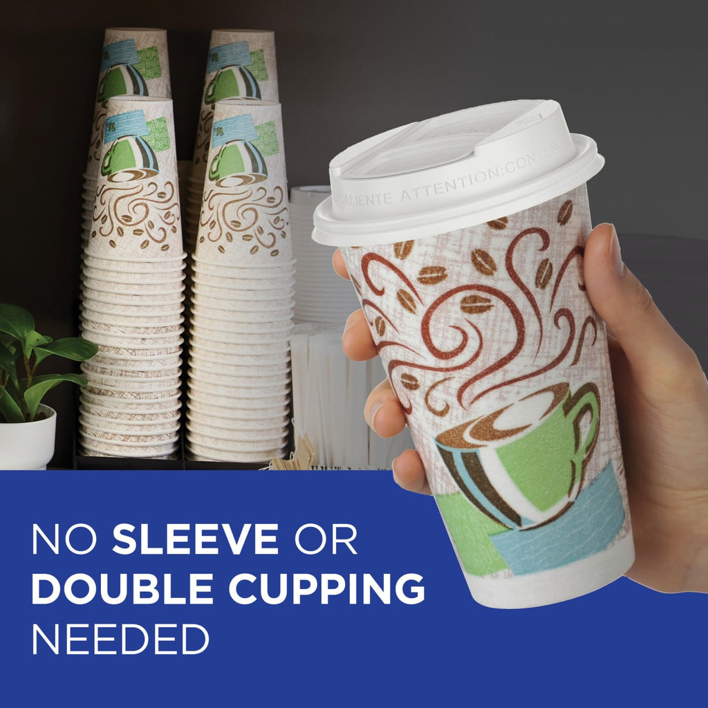 Dixie PerfecTouch 12 oz. Insulated Paper Hot Coffee Cup by GP PRO (Georgia-Pacific), Coffee Haze, 5342CDSBP, 160 Cups Per Case, Coffee Haze Design