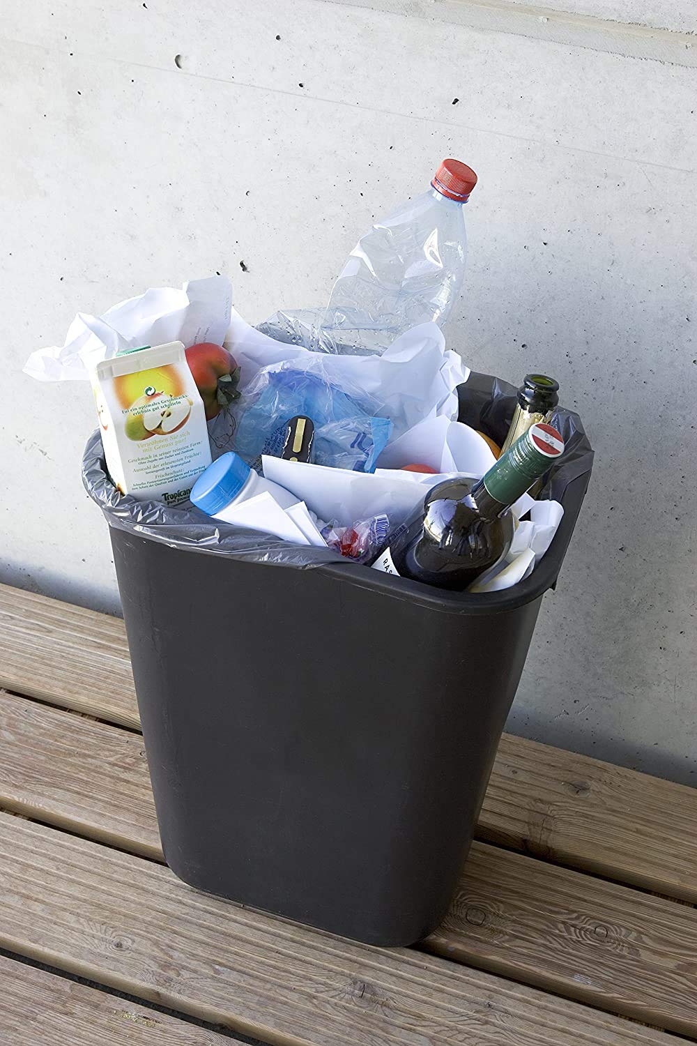 Rubbermaid Commercial Products Wastebasket Small 13QT/3.25 GAL, for Home/Office/Under Desk, Black (FG295500BLA), Pack of 4