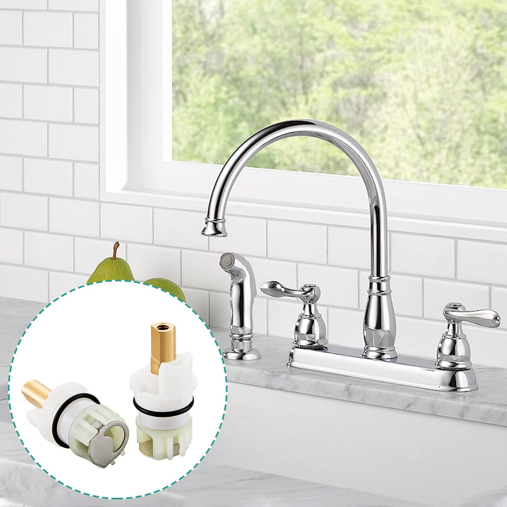 RP25513 faucet stem assembly Replacement Kit for two handle faucet repair kit with RP24096 Cartridge RP4993 Seats Springs RP24097 1/4 Turn stop, 2 Pack