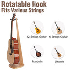 Musbeat Guitar Stand, Acoustic Guitar Stand, Red Oak Wooden Guitar Stand, Floor Guitar Stand for Acoustic Guitar, Mandolin, Wood Guitar Stand for Home, Living Room Decoration, Guitar Gifts for Men