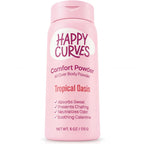 HAPPY CURVES Comfort Powder: Talc Free Anti Chafe Body & Foot Dusting Powder Deodorant to Control Inner Thigh Chafing, and Private Areas 6oz (Pack of 1) - Tropical Oasis
