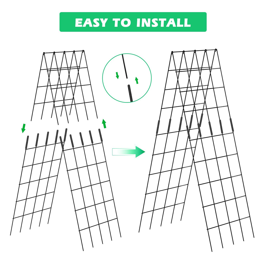 DoCred 59" H Cucumber Trellis, 2 Pack Foldable A Frame Garden Trellis