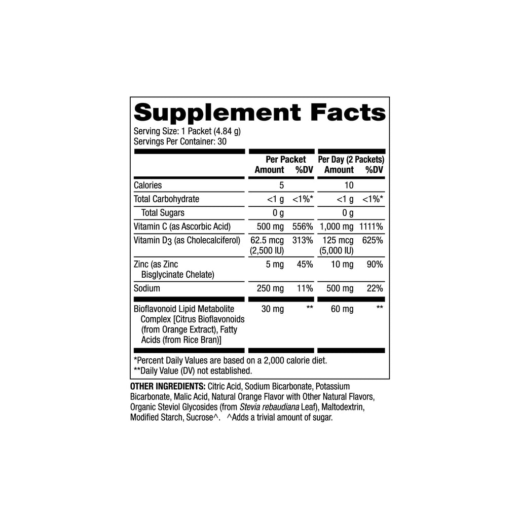 Dr. Mercola Vitamin C-PAK - Daily Immune Support - Contains Vitamin C, Vitamin D3, and Zinc - Fast-Acting Antioxidant Powder - Fizzy Drink Mix - 30 Packets