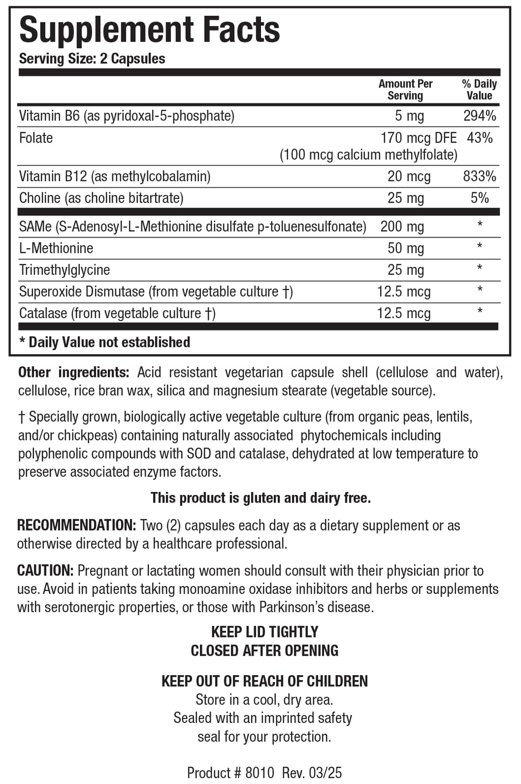 Biotics Research SAMethylate Plus, Mood and Sleep Support, Brain Health, Antioxidant, Folate as 5MTHF, Vitamin B12 Methylcobalamin, L Methionine, Choline Bitartrate,Trimethylglycine 120 Capsules