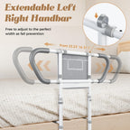 easymake Bedside Rail for Elderly Safety Adjustable Bed Aid with Storage Pocket, Non-Slip Handle,400 lbs Gravity Capacity (Stand-Compatible with Bed Frames 13.19" or Higher)