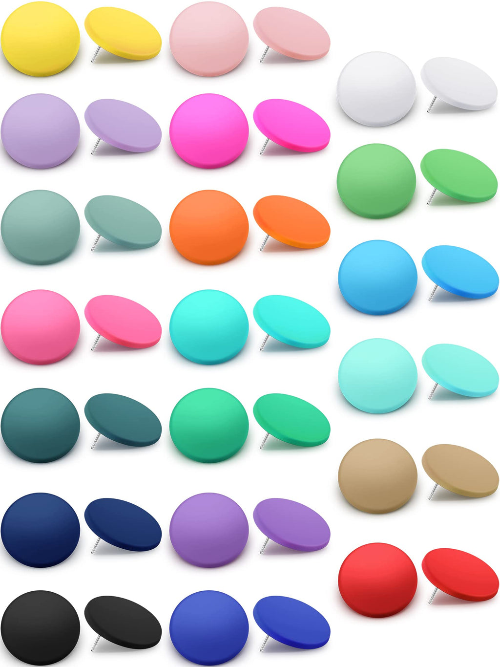 Epakh 20 Pairs Round Button Earrings Large Circle Acrylic Stud Earrings Disc Geometric Earrings Solid Color Retro Neon Button Earrings for Women
