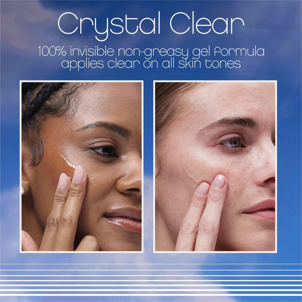 Vacation Crystal SPF 50 Face Gel, Clear Sunscreen, Hydrating & Nourishing, Water-Resistant, Fragrance-Free, Travel Size, 1.7 Fl. Oz.