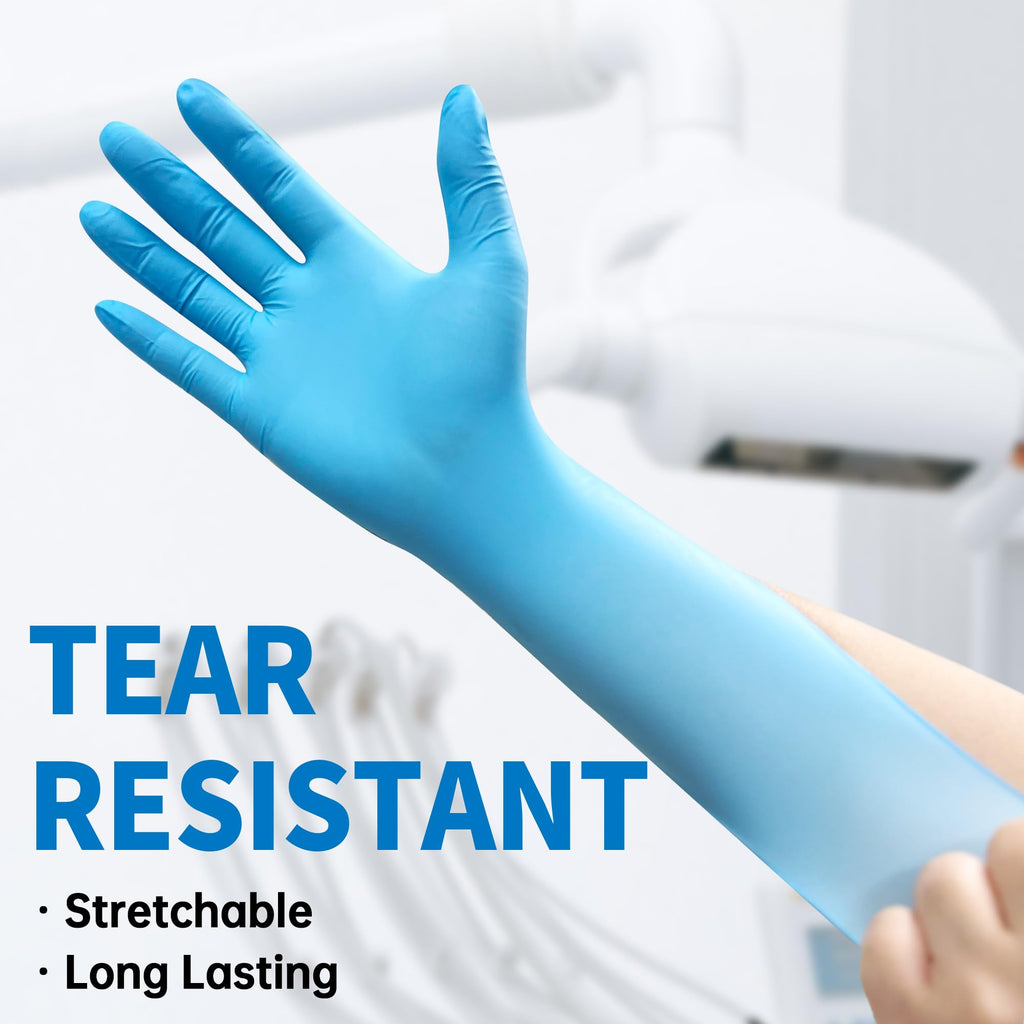 Medguy Medical Blue Nitrile Disposable Exam Gloves 4Mil Powder-Free 100 (L)