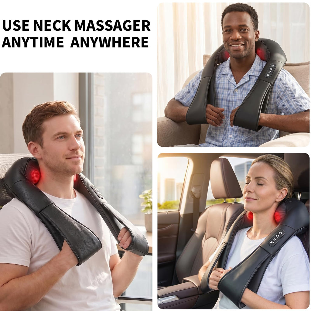 WERTYI Neck Massager with Heat Deep Tissue Electric 3D Kneading