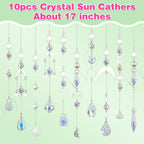 Crystal Suncatcher, 10 Pcs Colorful Sun Catchers Indoor Window Hanging