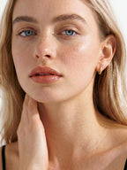 Silvora Gold Huggie Earrings for Women, 10MM Small Gold Hoops with 925 Sterling Silver Posts, Hypoallergenic Cartilage Earrings for Sensitive Ears