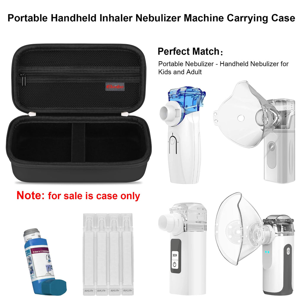 Elonbo Carrying Case for Portable Handheld Inhaler Nebulizer Machine, Black