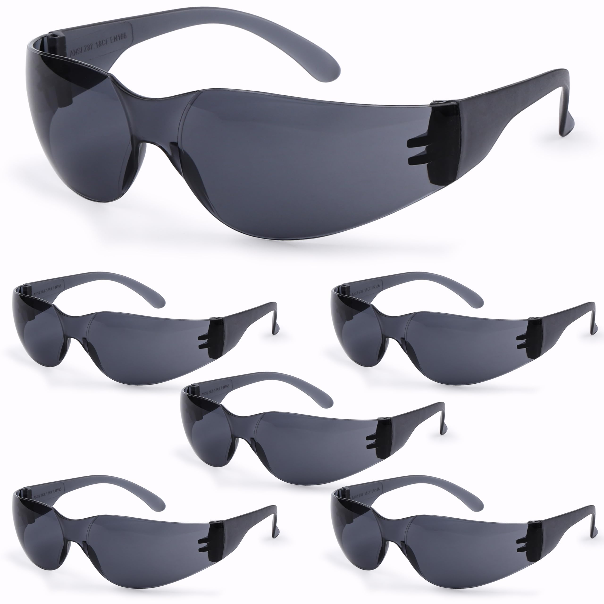 BISON LIFE Black Safety Glasses – Case of 144 Pairs of Scratch Resistant Eyewear, Polycarbonate Impact Resistant Lens