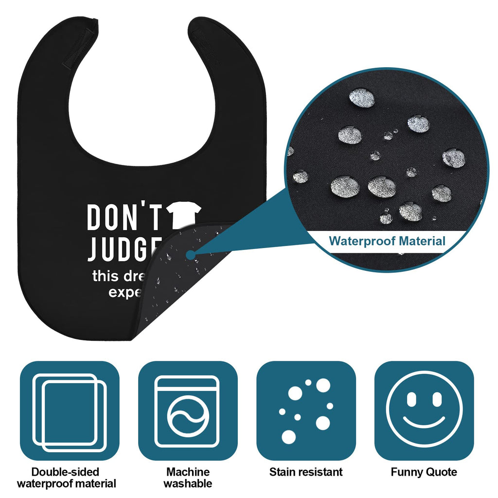 Eurzom 6 Pcs Adult Bibs for Women Men Washable Funny Adult Bibs Waterproof Clothing Protectors for Adults Elderly