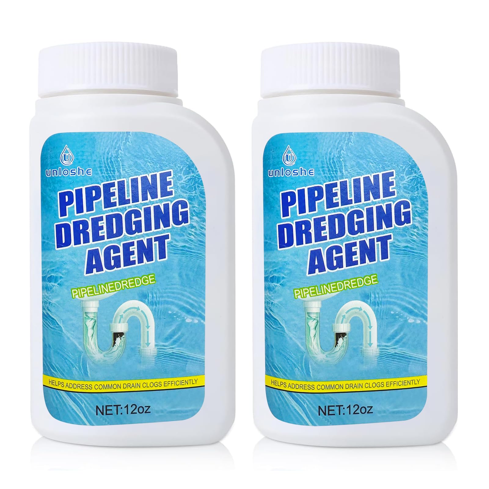 Pipeline Dredging Agent, Drain Clog Remover, Powerful Unclog Sink Drain Cleaner, for Kitchen Bathroom Sinks, Tubs Pipe Cleaning Tool (2PCS)