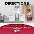 Weiman 2-Pack Cooktop Cleaning Spray & Microfiber Cloth – Cooktop & Oven Cleaner for Streak & Residue Free - Non-Abrasive Degreaser Safe for Glass & Ceramic