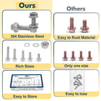 Vifmy 1/4-20 Bolt x (Length 3/4", 1", 1-1/4") 304 Stainless Steel Flange Head Bolts Assortment Kit (248 Pack) with 1/4 20 Bolt, Serrated Flange Nuts, Washers, Full Thread
