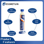 Desoldering Wick and Soldering Flux Paste for Electronics Repair, No Clean Flux(10CC), Solder Removal Kit