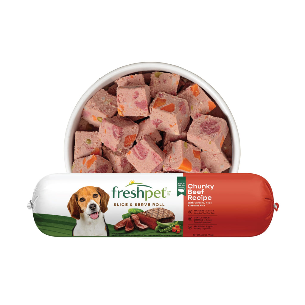 Freshpet Healthy & Natural Dog Food, Fresh Beef Roll, 6lb