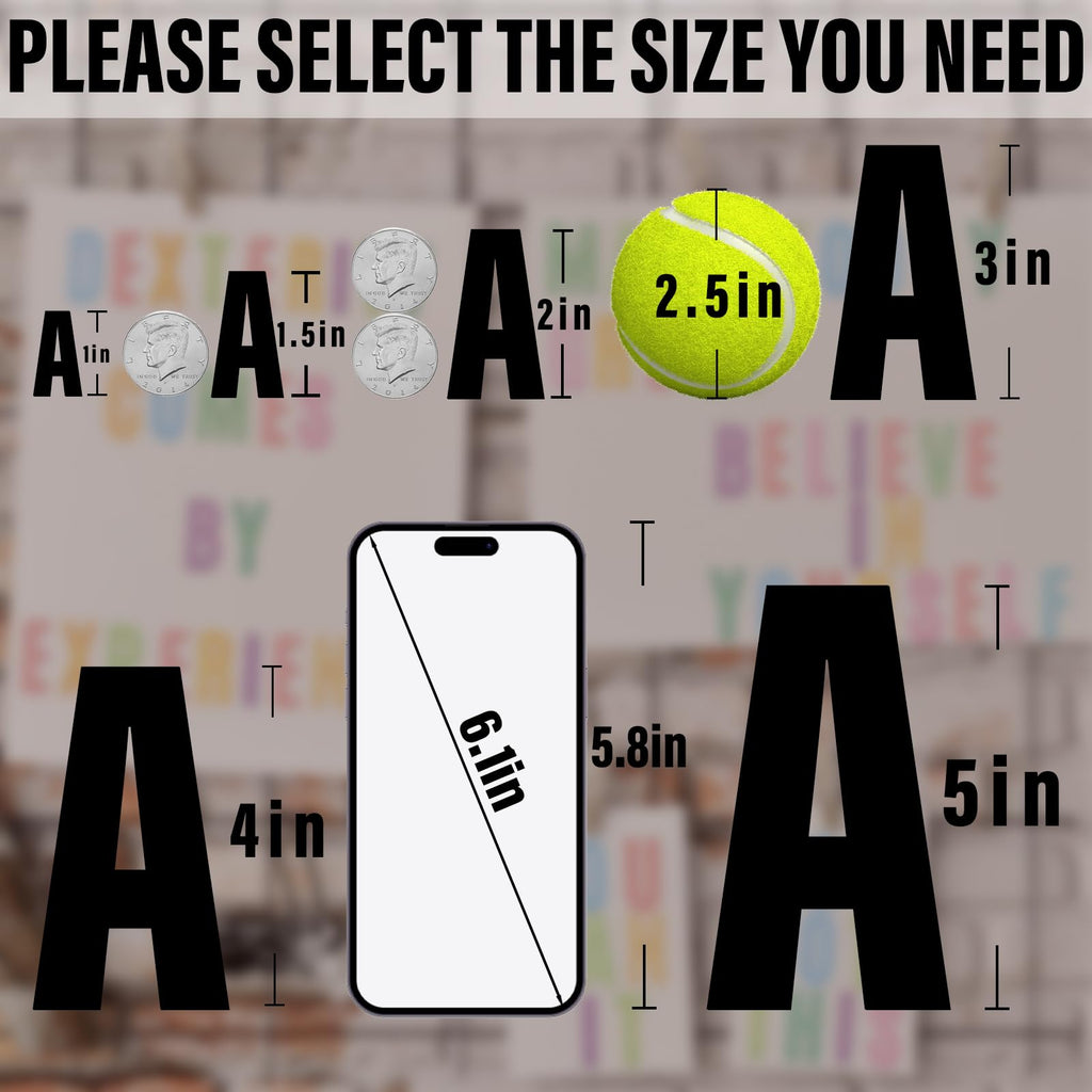 Llewyn 300 Pcs 40 Sheets Letter Stickers,Self Adhesive Waterproof 4 Inch Mailbox Numbers Vinyl Stickers,Alphabet Decals for Water Bottle,Window,Door,Classroom,Car,Laptop,Scrapbook (Black, 4 Inch)