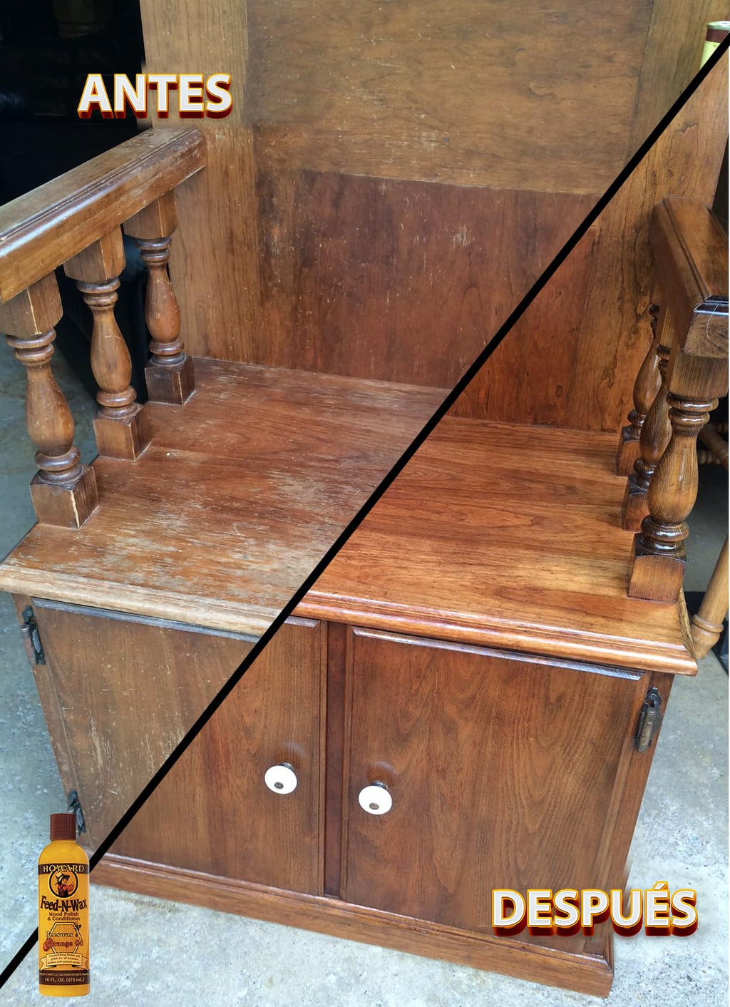 Howard Feed N Wax Wood Polish and Conditioner, and Howard Orange Oil Wood Polish, Wood Furniture Cleaner and Teak Wood Cleaner