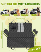 Dog Car Seat Cover, 600D Heavy Dute Car Seat Cover for Dogs Pets, 100% Waterproof Anti-Scratch Nonslip Dog Hammock for Cars, Seat Covers Protector with SeatBelt for Sedan SUV Truck Standard Black