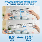 Magnetic Air & Heat Deflectors, 9”-15.5” Adjustable Vent Deflector for Sidewall, Ceiling Registers and Floor Vents (2 Pack)