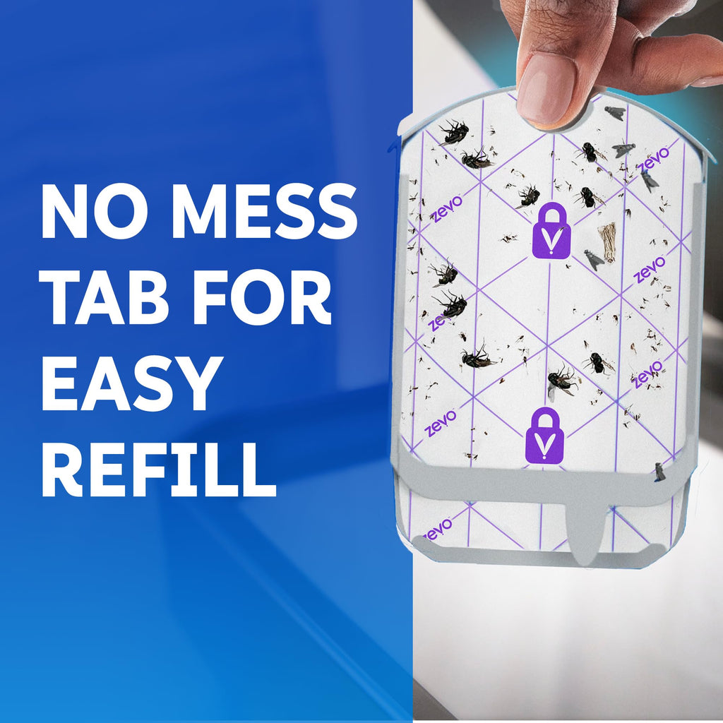 Zevo Flying Insect Trap Official Refill Cartridges - Fits Zevo Trap and MAX Indoor Fly Trap, Trap+Lock Technology Fly Trap Refill for Gnats, House Flies & Fruit Flies (8 Official Refill Cartridges)
