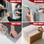 Navona Heavy Duty Duct Tape 20 Pack, 2 Inch x 400 Yards Gray Waterproof Multipurpose Tape, Strong Adhesive No Residue, Easy Tear by Hand for Home & Outdoor Repairs