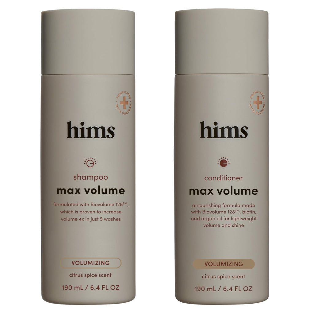 Hims Max Volume Shampoo & Conditioner Pack - Volumising Shampoo and Conditioner for Men - Citrus Spice - Men's Natural Shampoo & Conditioner - 2 x 6.4 fl oz Bottles