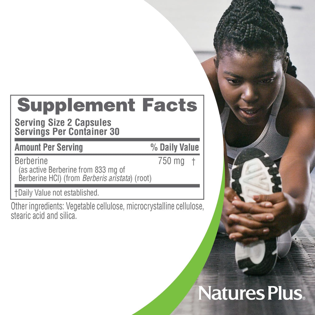 NaturesPlus PRO Berberine 750 mg - 60 Capsules - Supports Healthy Metabolism - Non-GMO, Vegan & Gluten Free - 30 Servings