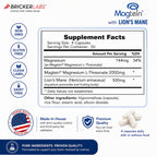 Bricker Labs Magtein & Lion's Mane Magnesium L-Threonate Supplement