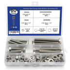 80PCS Bolts and Nuts 5/16-18 x1-1/2”, 2”, 2-1/2”, 3” Carbon Steel Hex Bolts and Nuts Set Hardware Screws Assortment Kit (4 Different Sizes)