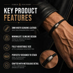 Forge & Foundry Trinity Men's Adjustable Black Braided Leather Bracelet