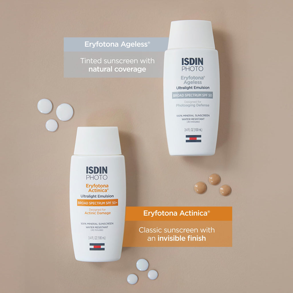 ISDIN Eryfotona Ageless Sunscreen Zinc Oxide and 100% Mineral Tinted Sunscreen SPF 50