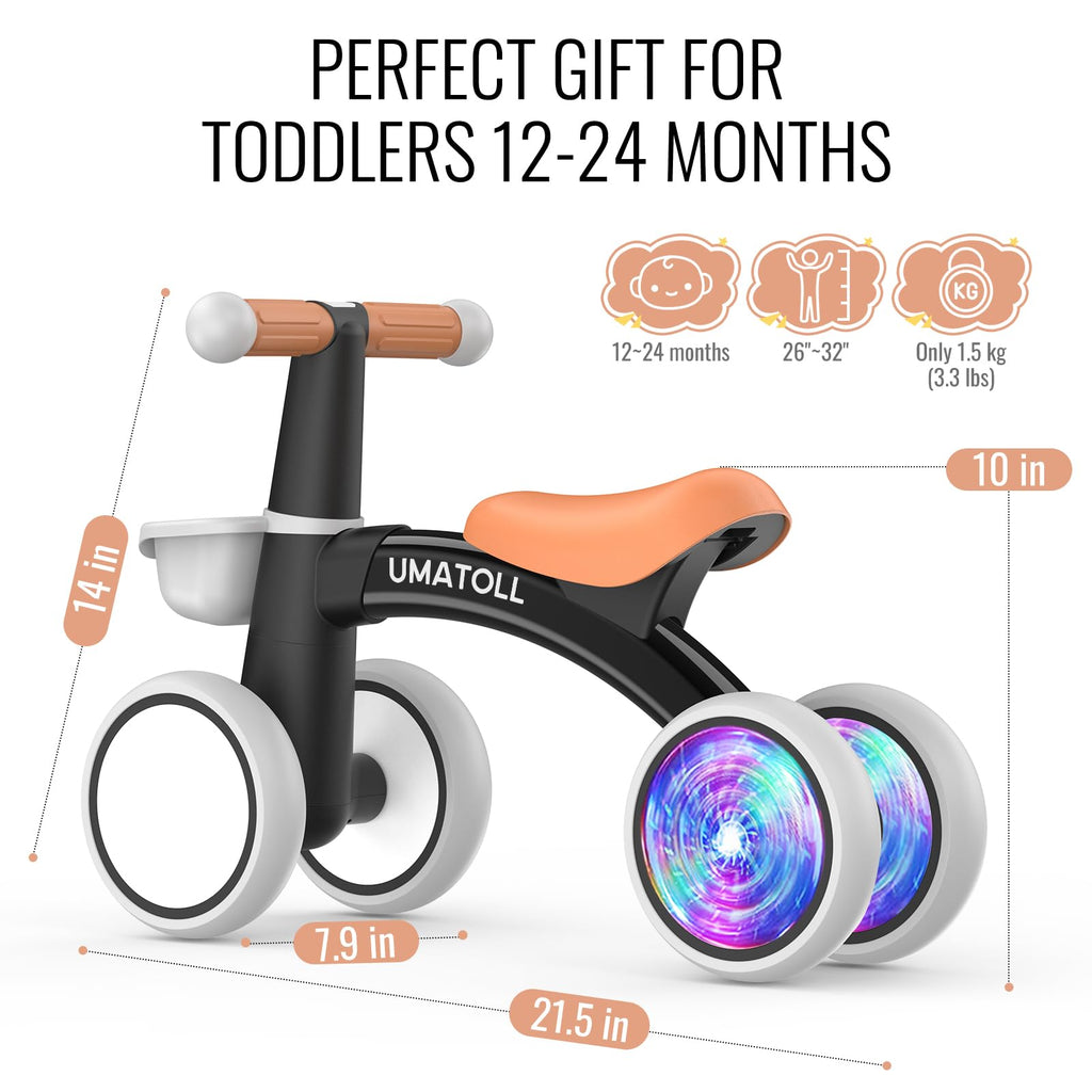 Umatoll Baby Balance Bike Toy for 1 Year Old Boy Girl, First Birthday Gift
