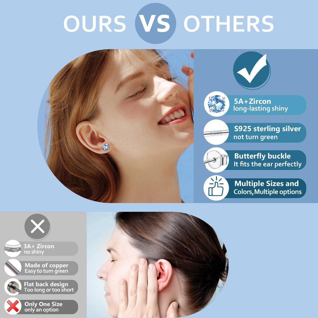 YADOCA 𝟵𝟮𝟱 𝗦𝘁𝗲𝗿𝗹𝗶𝗻𝗴 𝗦𝗶𝗹𝘃𝗲𝗿 Earrings for Girls Women