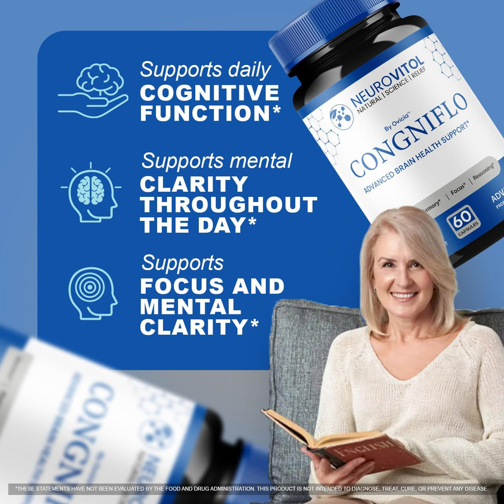 (2 Pack) NeuroVitol Cogniflo Capsules - Official NeuroVitolCogniflo Advanced Formula with All Natural Ingredients, Premium Pills for Wellness & Overall Brain Health Support, 120 Capsules for 2 Months