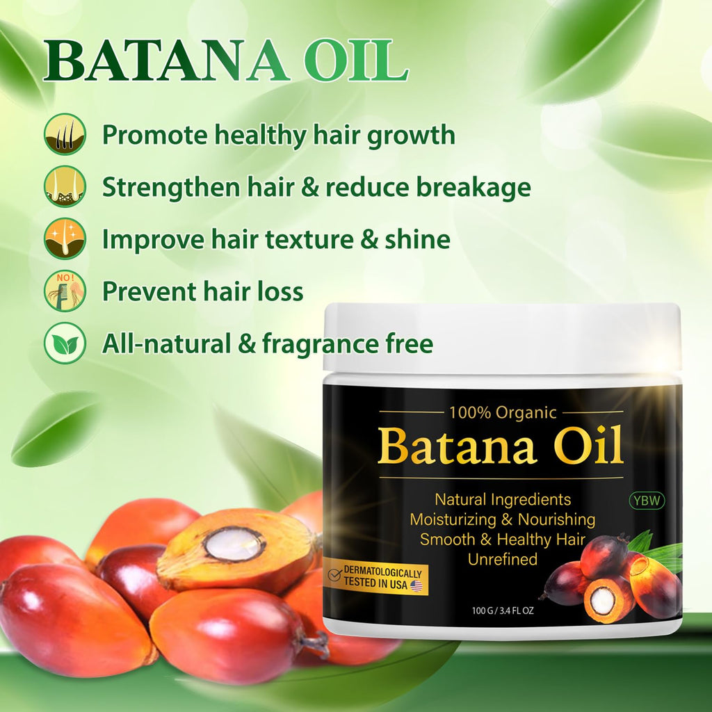 Raw Batana Oil for Hair Growth by Dr. Sebi Organic Raw Honduras Oil Paste, 100% Pure and Natural, Botana Prevents Hair Loss, Eliminates Split Ends for Men & Women