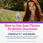 Just Thrive Probiotic Gummies - Kids, Men, and Womens Probiotic - for Digestive and Overall Health, 90 Count